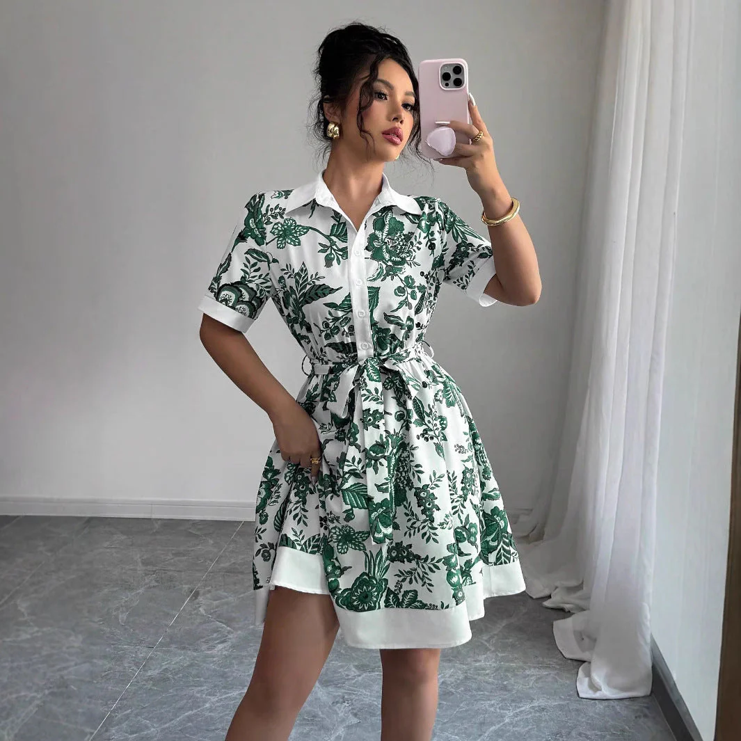 Guadalupe® | Women'S Floral Print Shirt Dress With Belt - Image 2