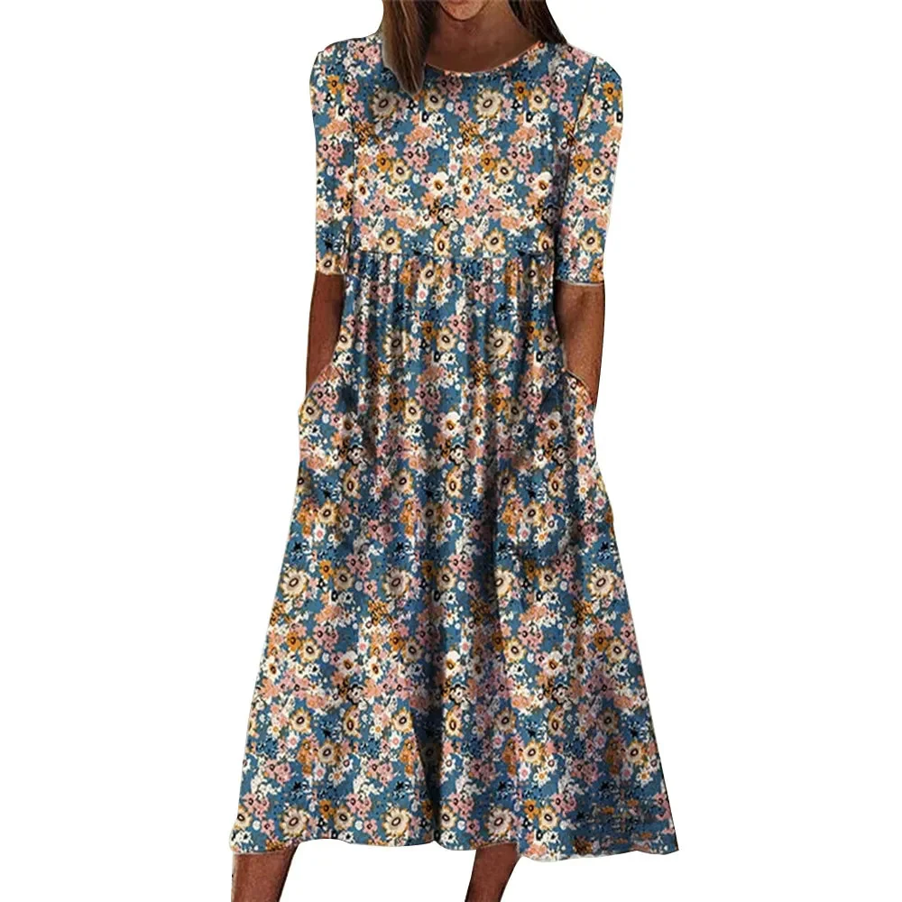 Gudelia® | Long Dress With Floral Print