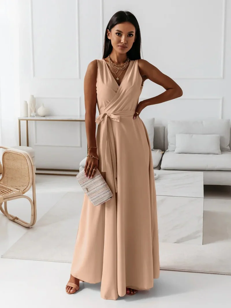 Guillermina® | Women'S Solid Color V-Neck Long Dress - Image 5