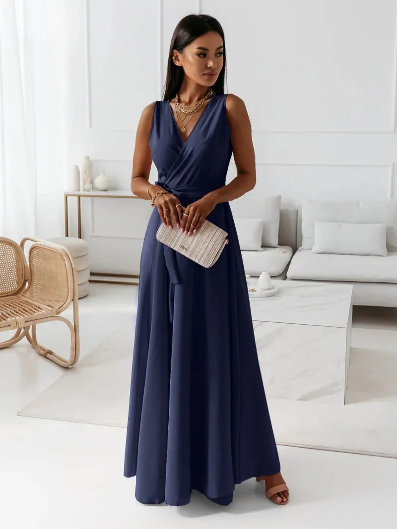 Guillermina® | Women'S Solid Color V-Neck Long Dress - Image 6