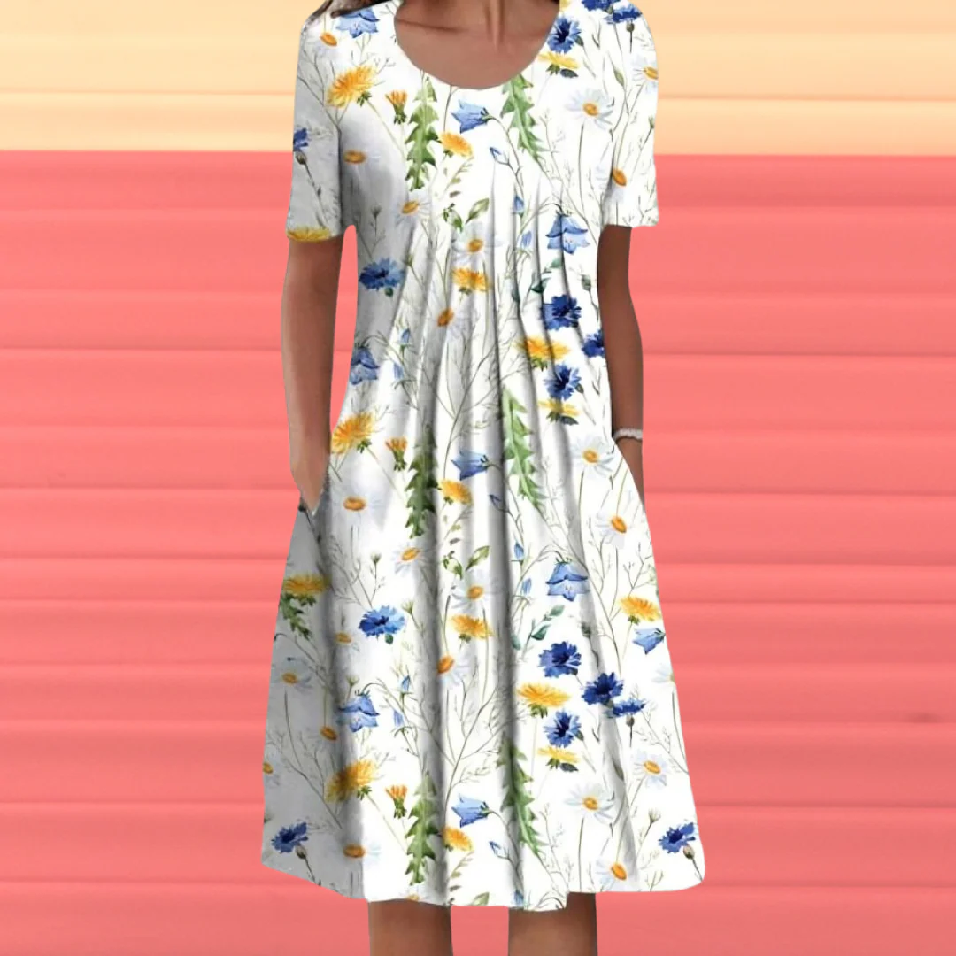 Gurutze® | Half Sleeve Dress With Floral Print - Image 3