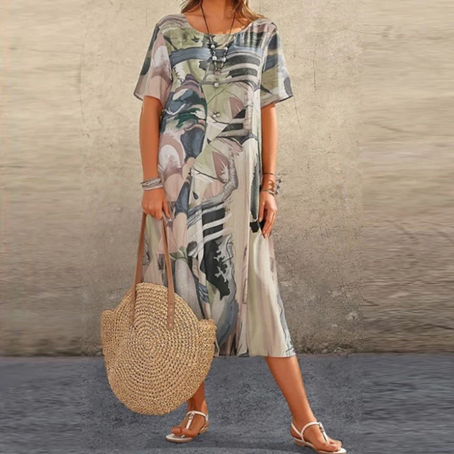 Gwen® | Half Sleeve Hand Painted Dress
