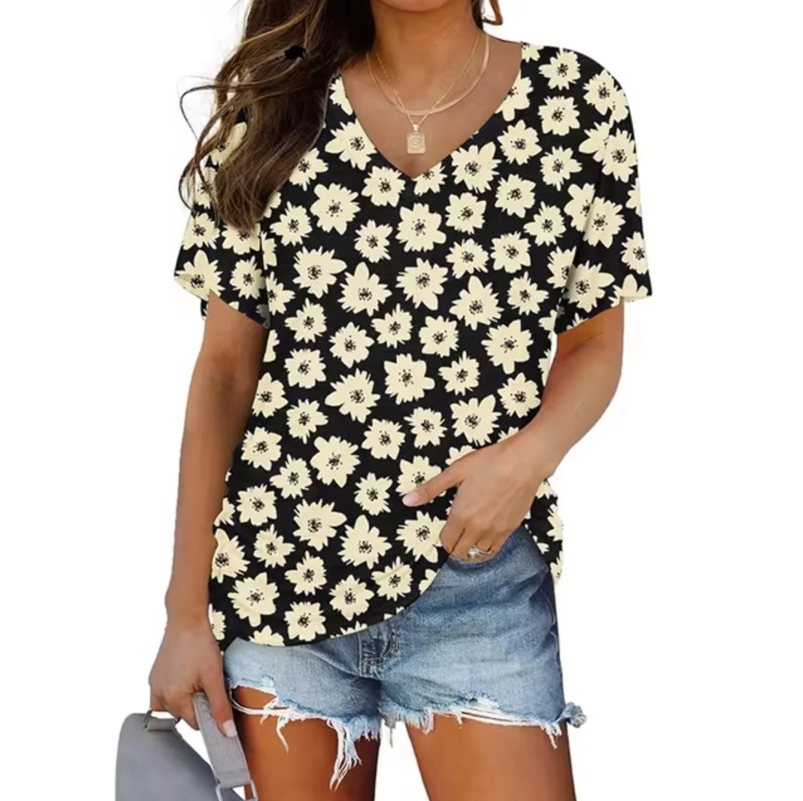 Hailey® | Printed V-Neck T-Shirts - Image 5