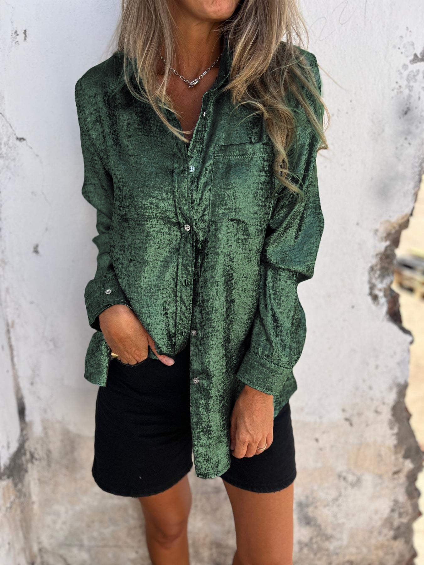 Hana® | Metallic-Bluse - Image 5