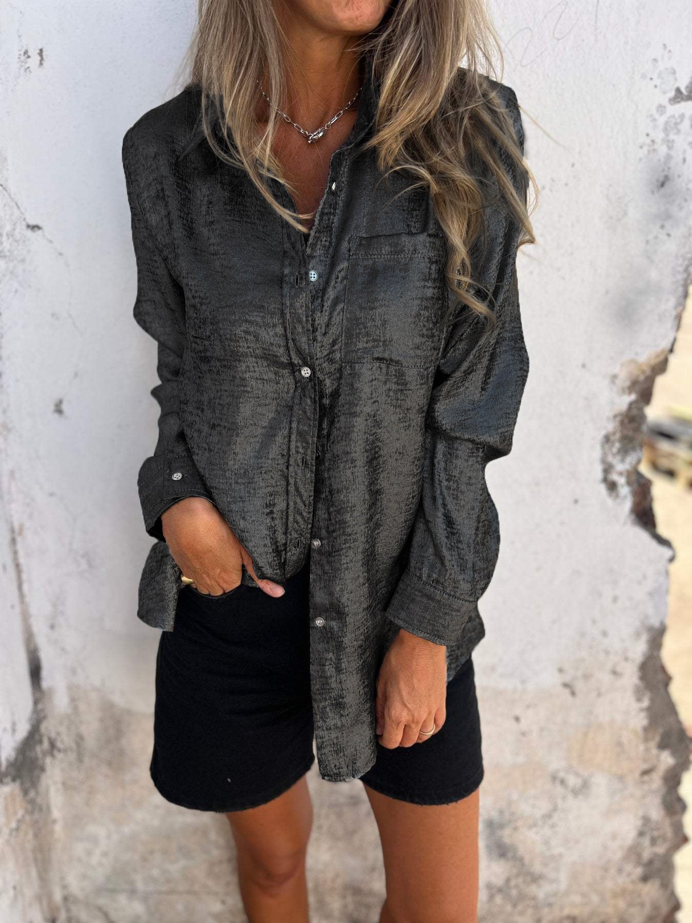 Hana® | Metallic-Bluse - Image 9