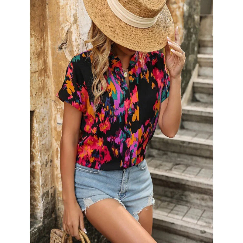 Hana® | Women'S Blouse With Lively Pattern And Short Sleeves - Image 6