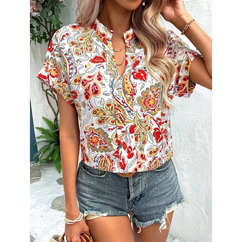 Hana® | Women'S Blouse With Lively Pattern And Short Sleeves - Image 7