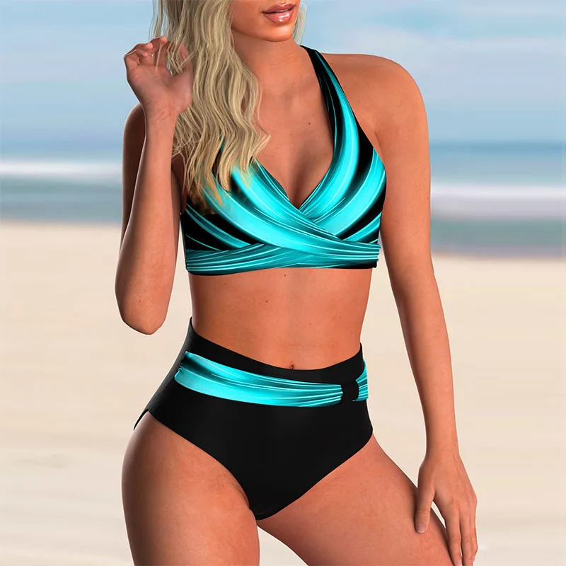 Hana® | Women'S High Waisted Push-Up Halter Bikini Set - Image 2