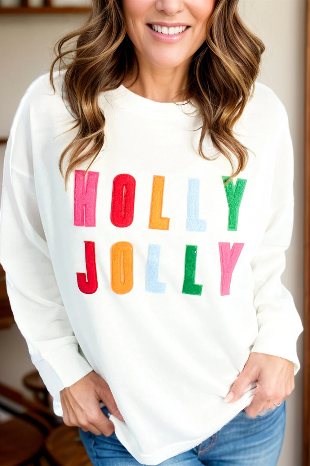 Hannelore | HOLLY JOLLY crew neck long sleeve top