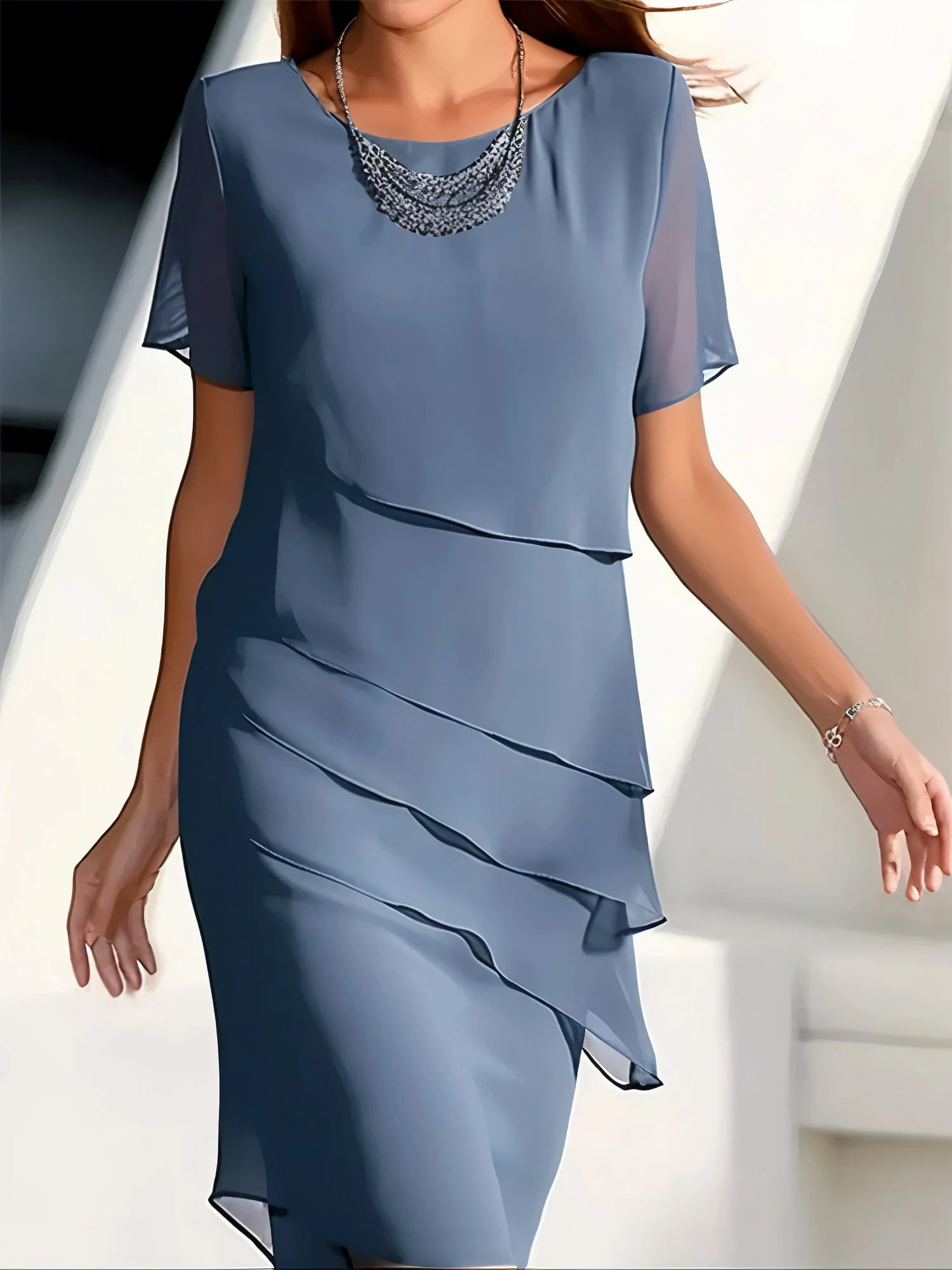 Harriet® | Pleated Chiffon Dress - Image 2