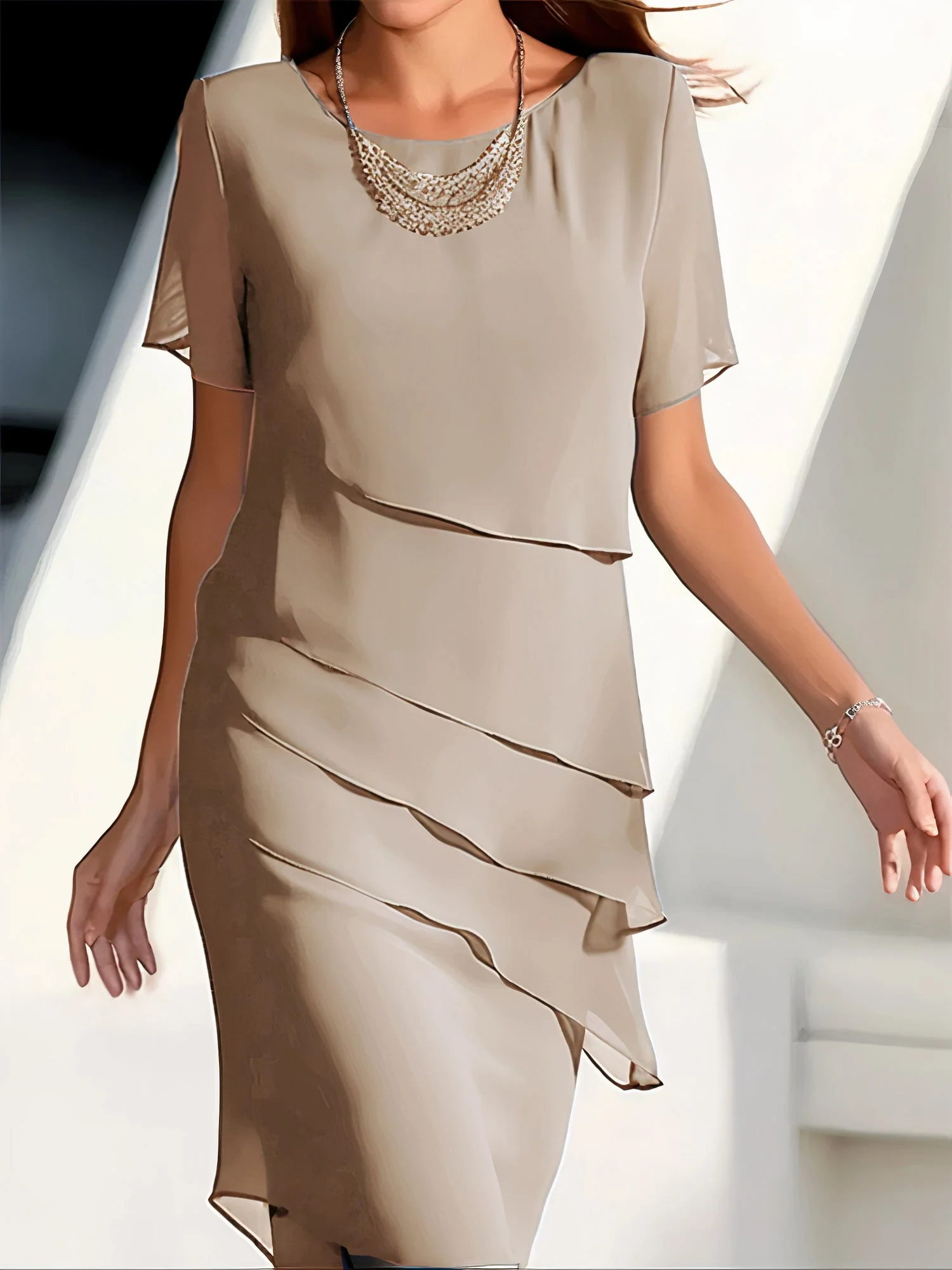 Harriet® | Pleated Chiffon Dress - Image 4