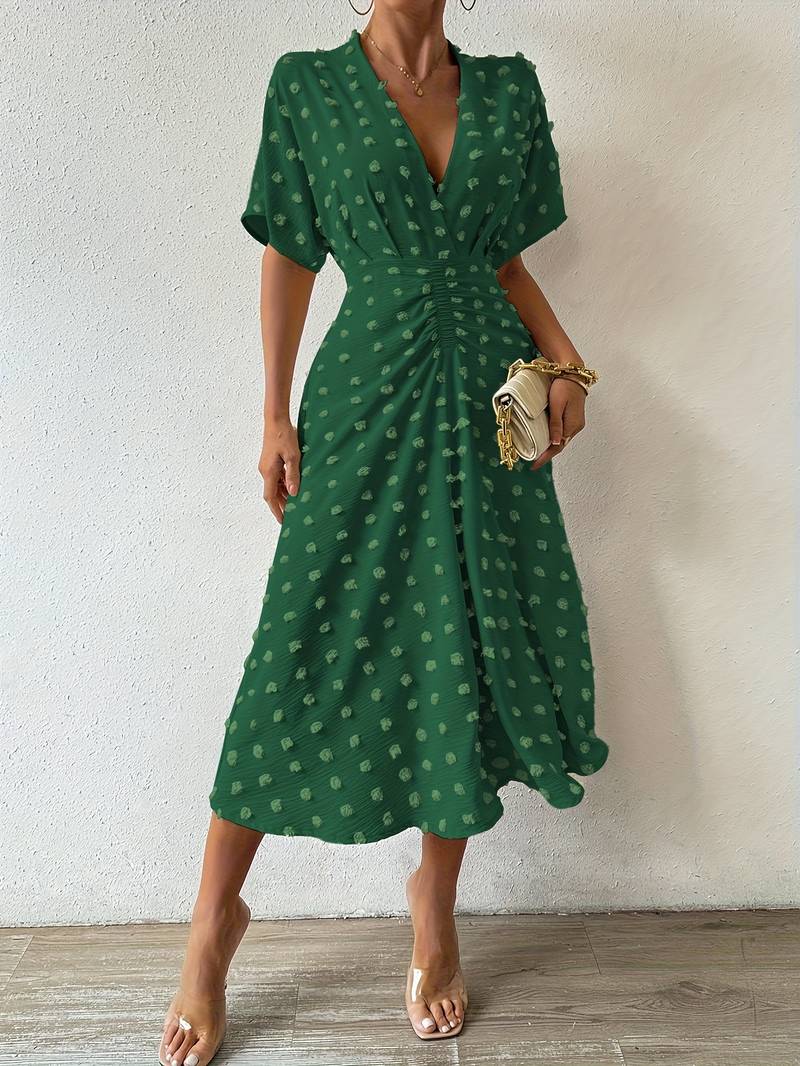 Heather® | Elegant Swiss Dot Ruffle Dress - Image 4