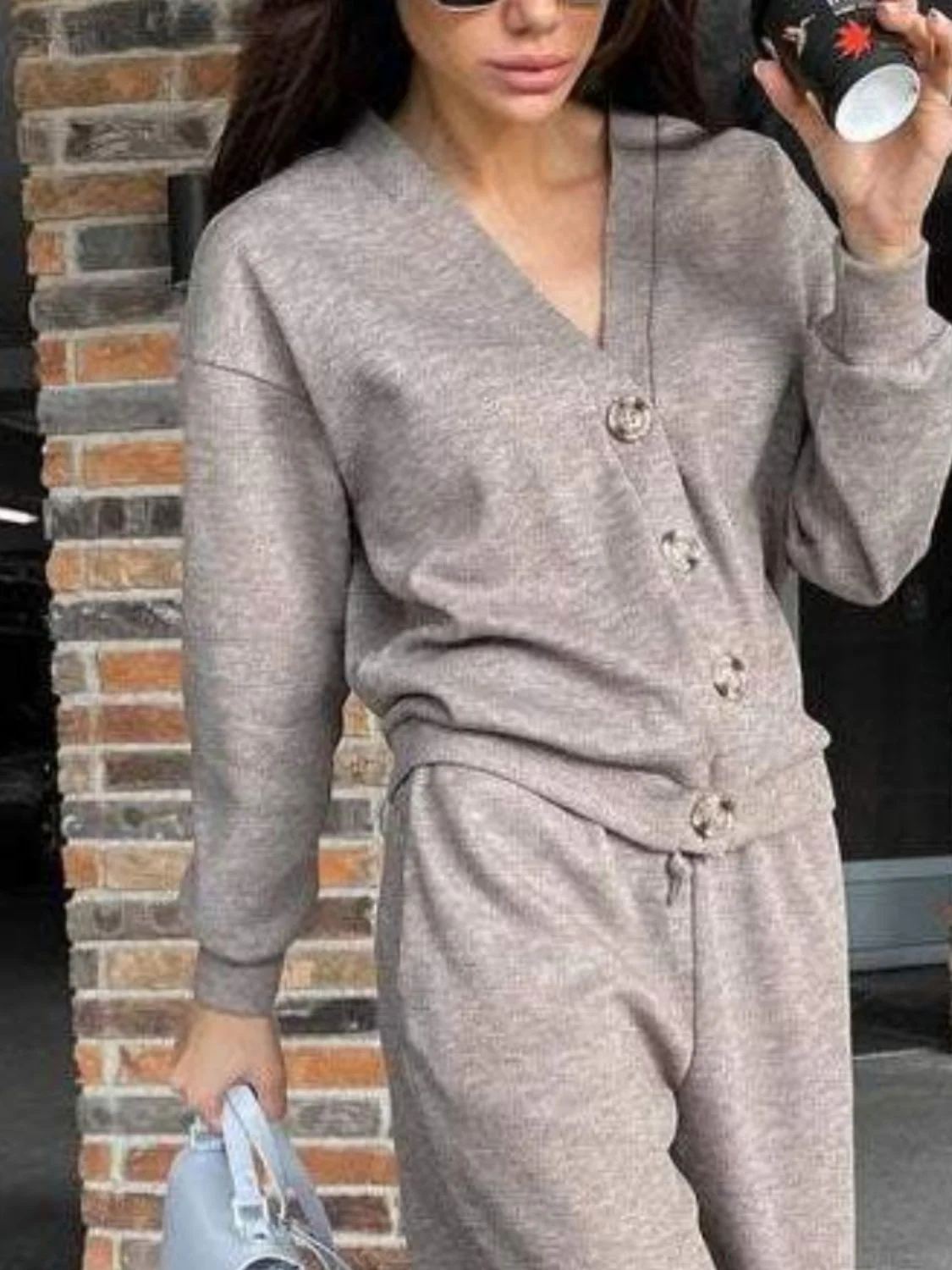 Hedwig | Full size button down long sleeve top and pants set - Image 14