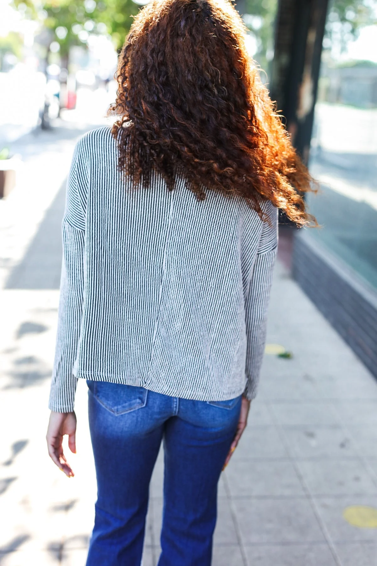 Hedwig | Hello beautiful black ribbed dolman sweater top - Image 2