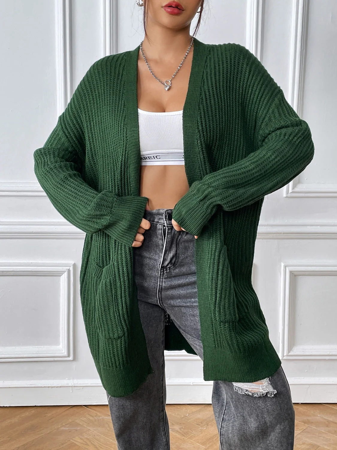 Heidi | Long sleeve open front cardigan - Image 3