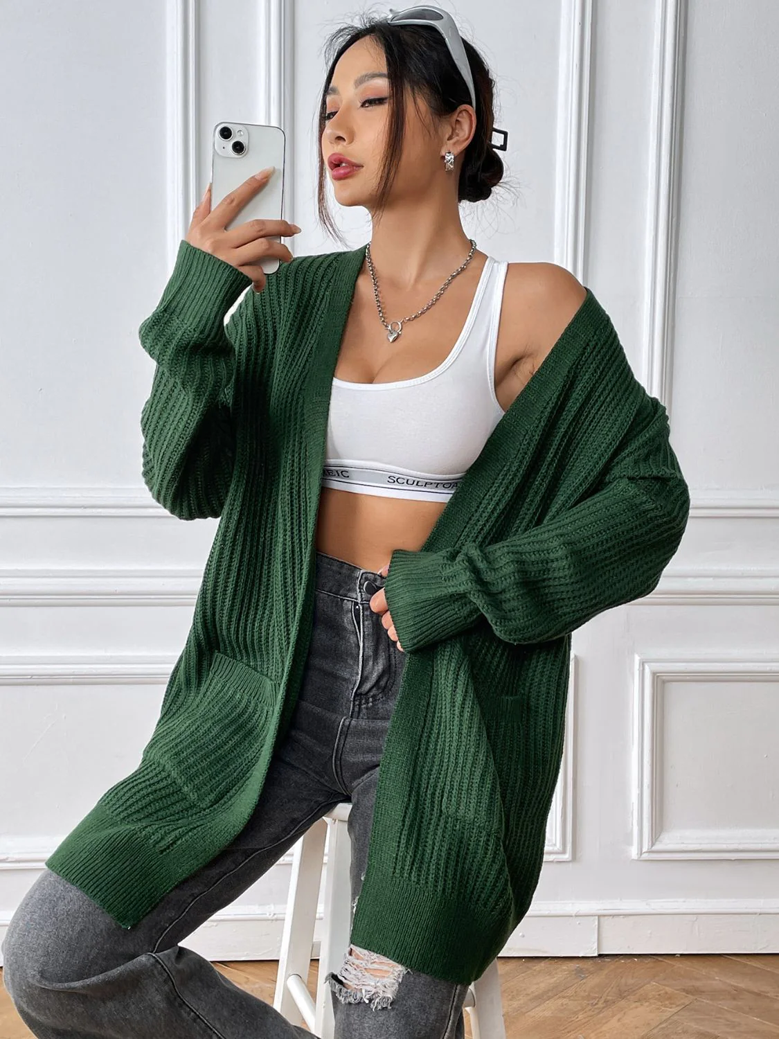 Heidi | Long sleeve open front cardigan - Image 4