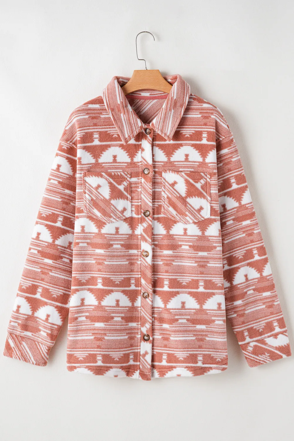 Heidi | Plus size jacket with pockets, printed collar and collar - Image 2