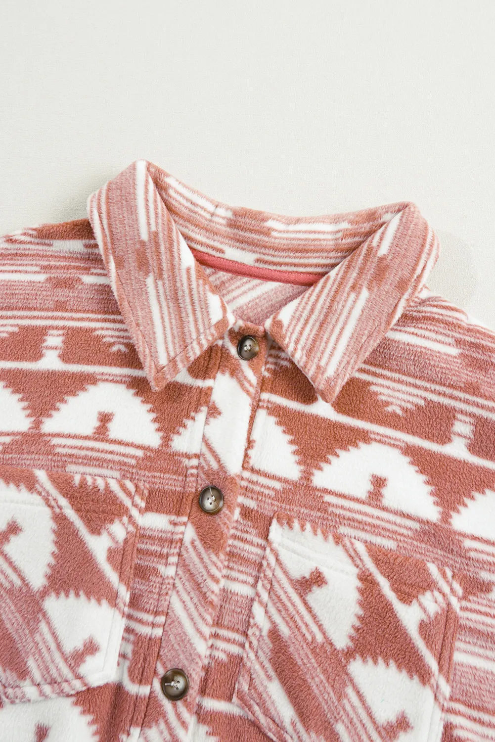 Heidi | Plus size jacket with pockets, printed collar and collar - Image 4