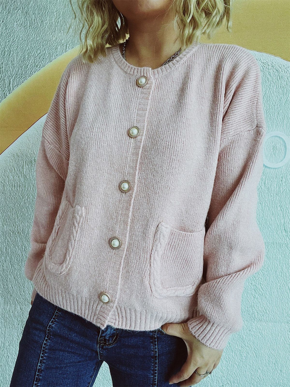Helene | Long sleeve cardigan with buttons - Image 16