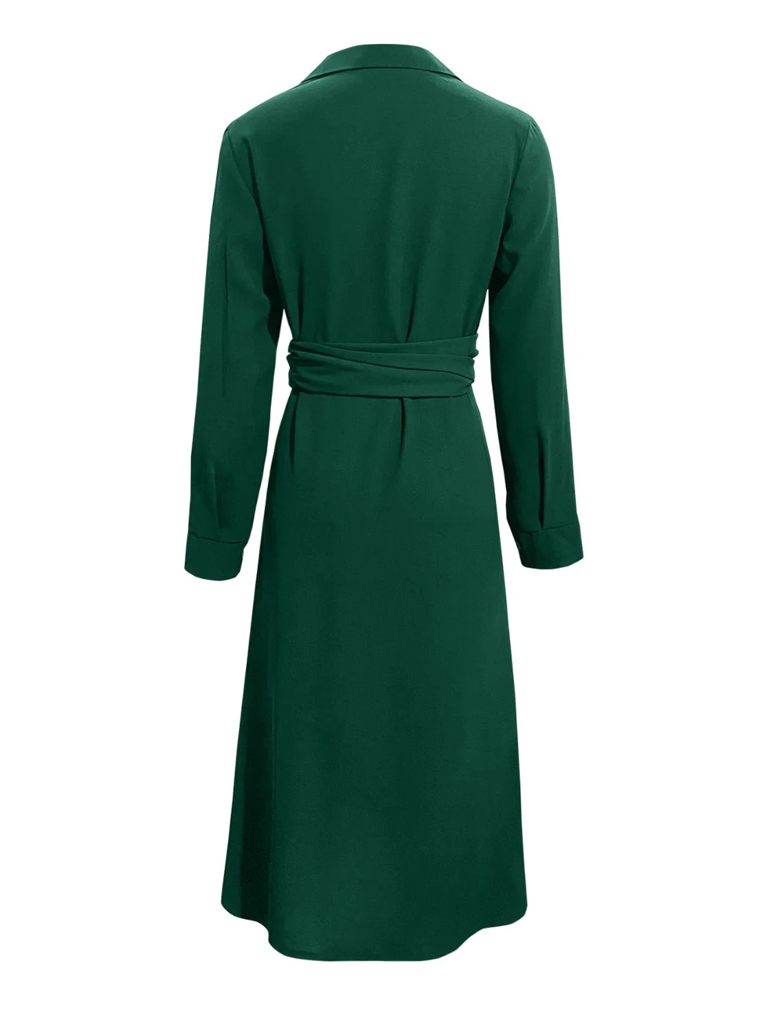 Helga | Long-sleeved dress with a tie belt at the waist - Image 2