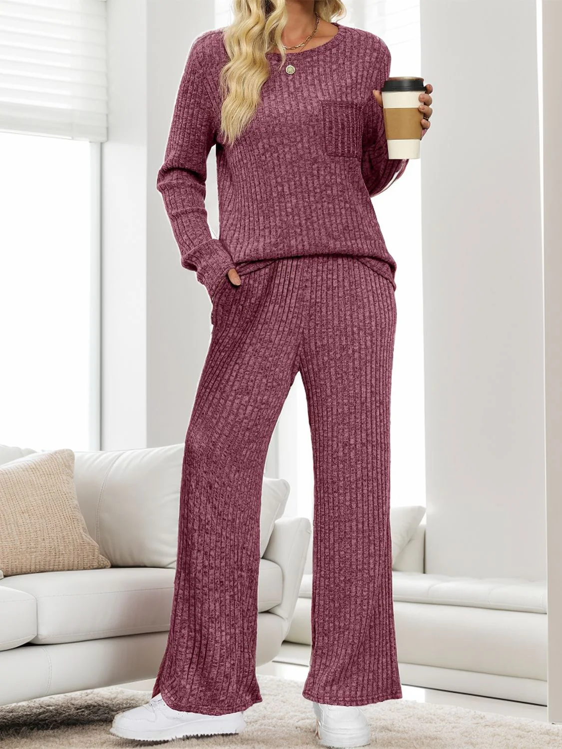 Henriette | Set consisting of a long-sleeved top and crew-neck trousers - Image 33