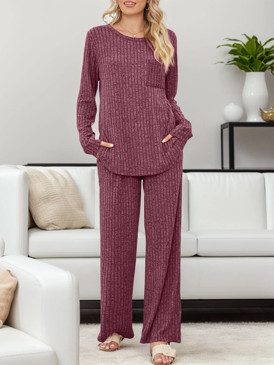 Henriette | Set consisting of a long-sleeved top and crew-neck trousers - Image 35