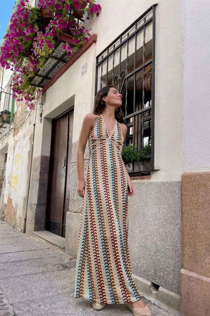 Hilda® | Halterneck Maxi Dress Made Of Crochet Fabric - Image 4