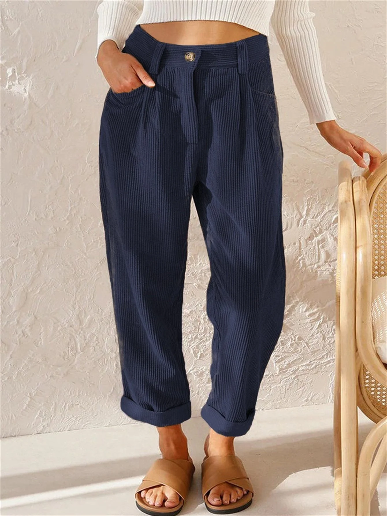 Hilda® | straight leg corduroy trousers for women - Image 16