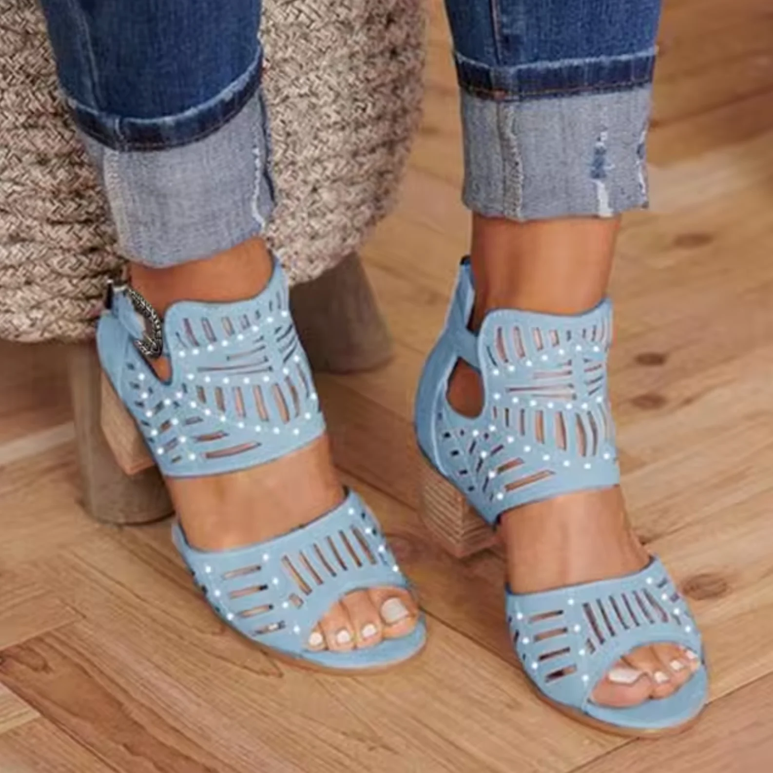 Holly® | Heeled Sandals With Hemstitch - Image 3