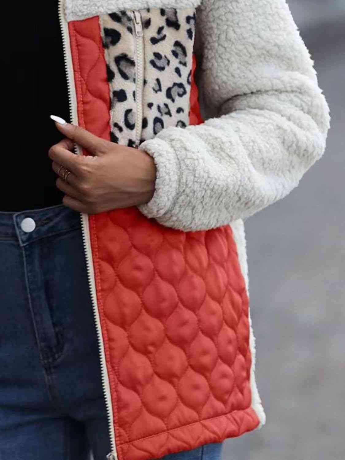 Iliana | Annette leopard print color block zip jacket - Image 14