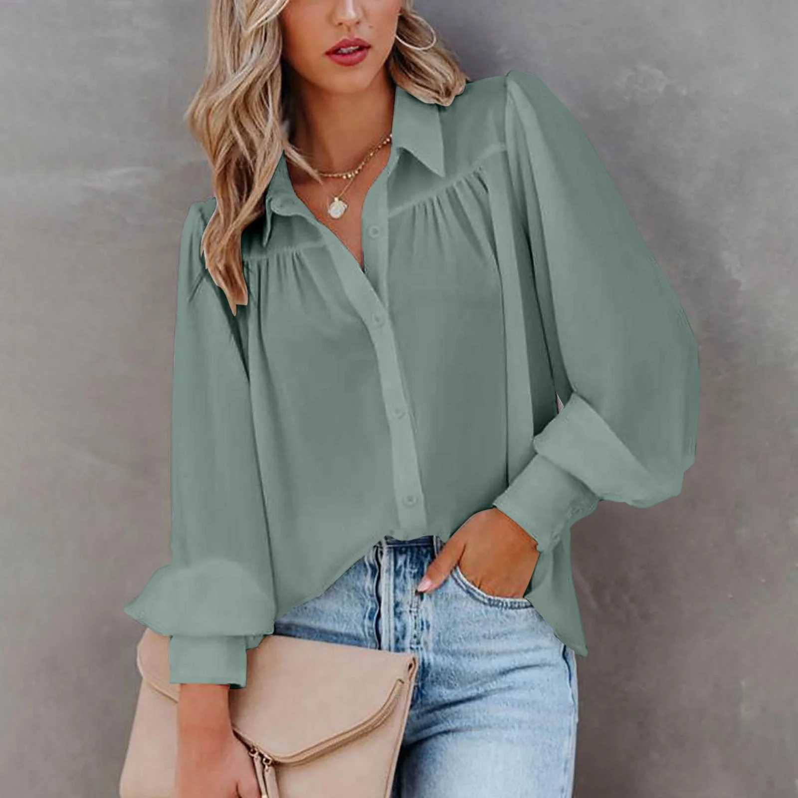 Iliana® | Women'S Blouse With Modern Puff Sleeves And Fine Button Details - Image 3