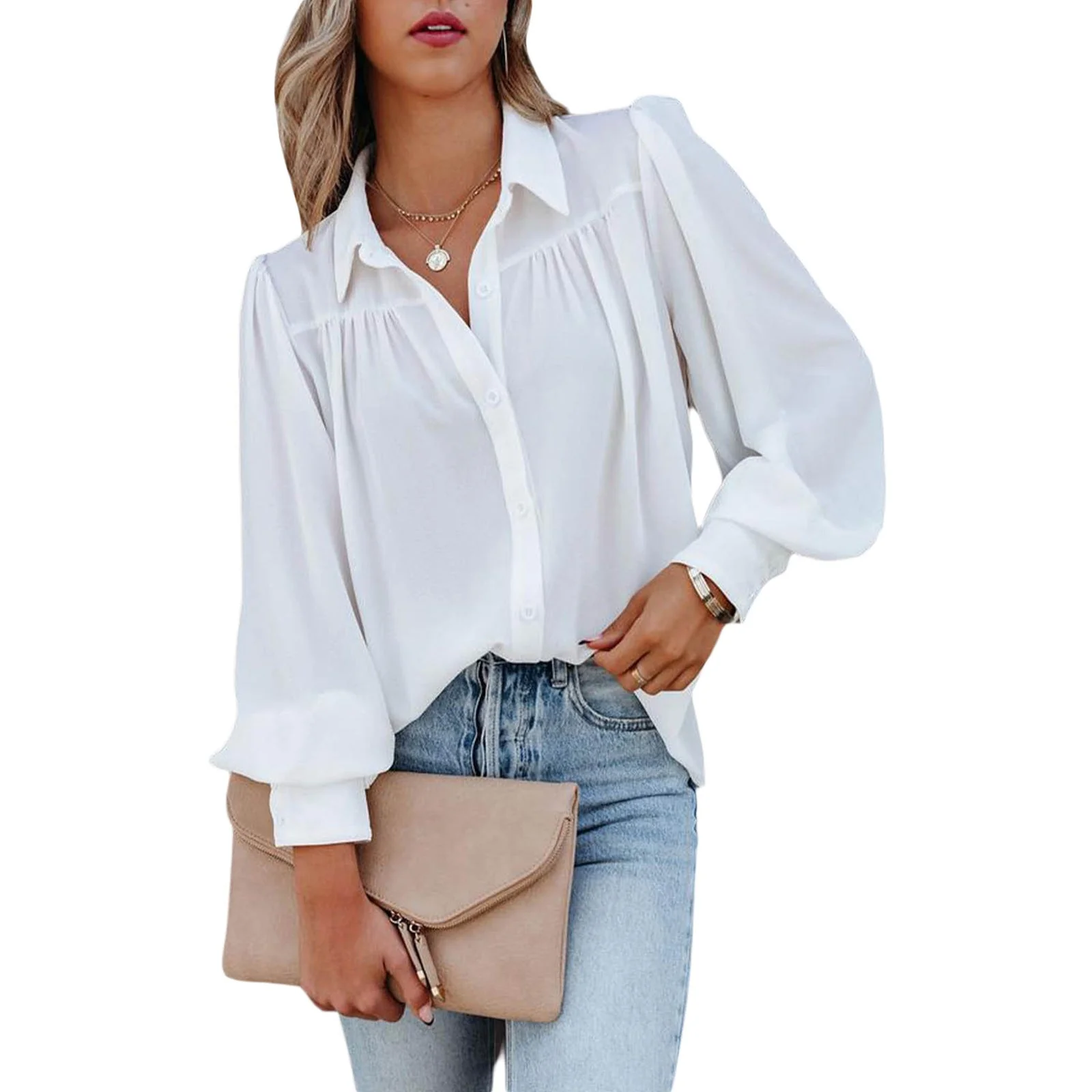 Iliana® | Women'S Blouse With Modern Puff Sleeves And Fine Button Details - Image 5