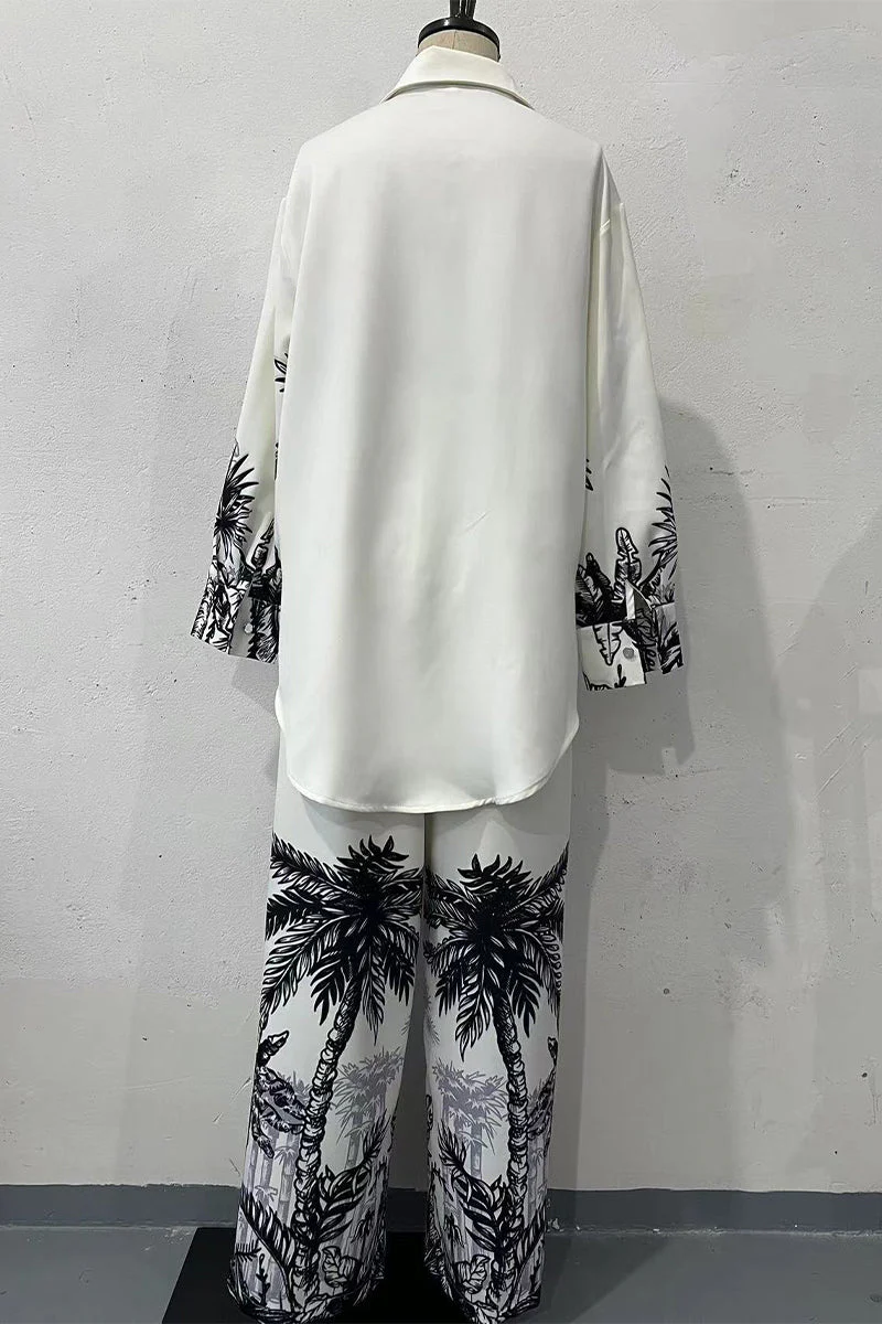 Ilona | Casual landscape print, buttons, turn-down collar, long sleeves, two-piece - Image 4