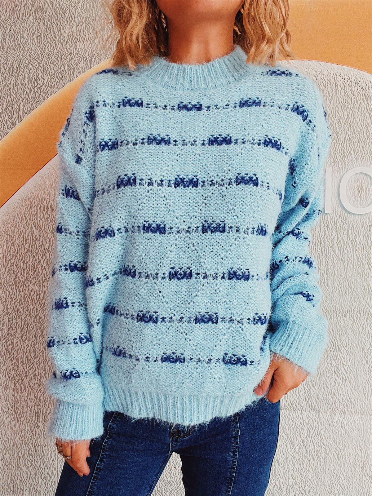 Ilse | Striped long-sleeved sweater with a crew neck - Image 11