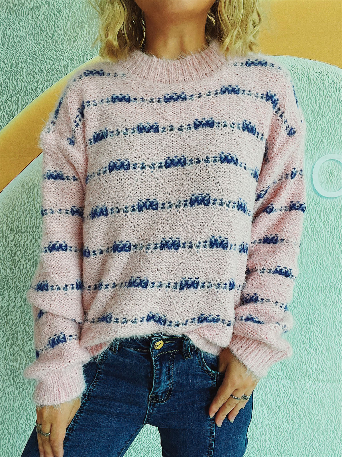 Ilse | Striped long-sleeved sweater with a crew neck - Image 7
