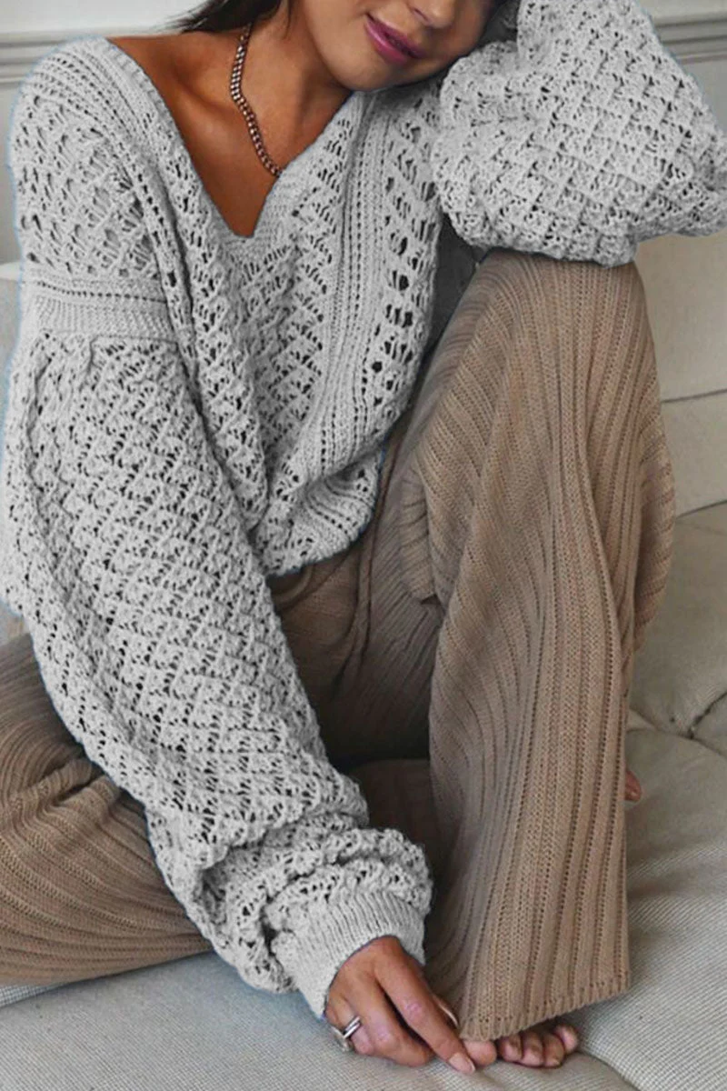Imelda | Fashion Street Solid V-neck Sweater - Image 14