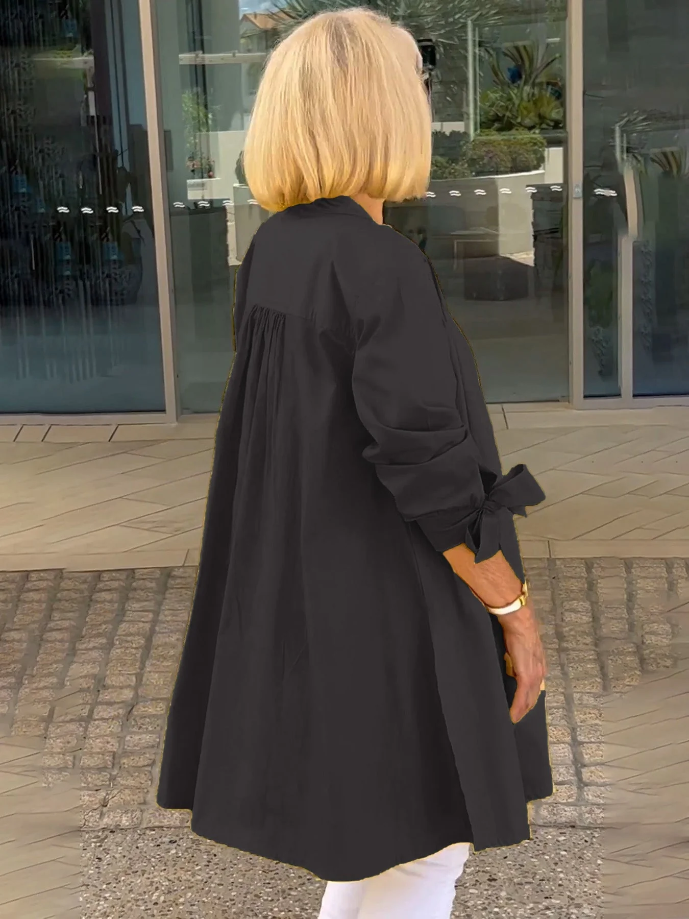 Imelda | Long, simple cotton shirt - Image 14