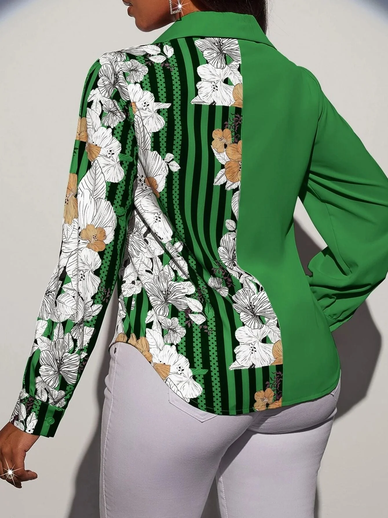 Imelda® | Women'S Blouse With Fashionable Floral Pattern And Cut-Out Sleeves - Image 2