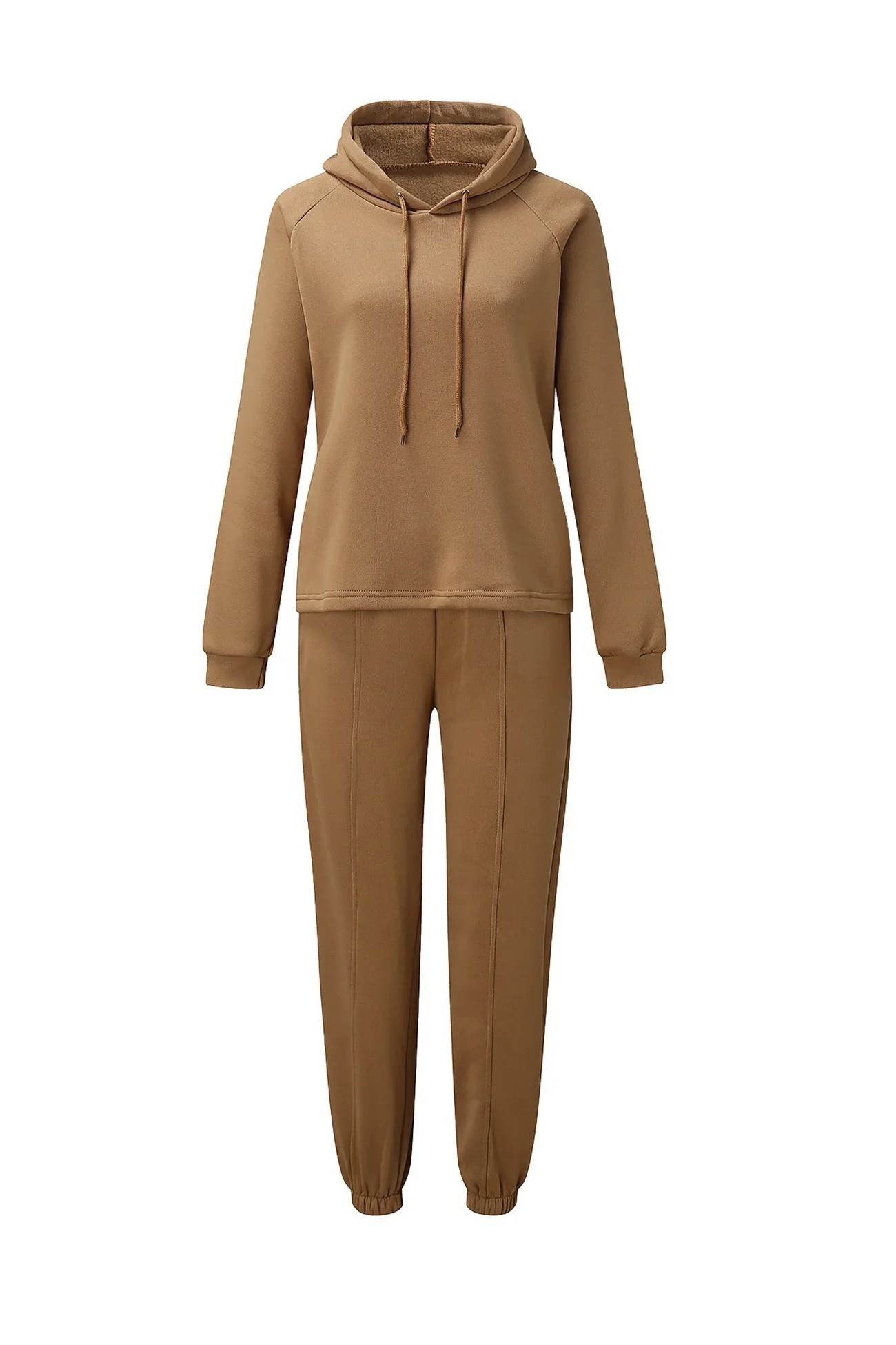 Inés | Solid color crop hoodie suits - Image 2