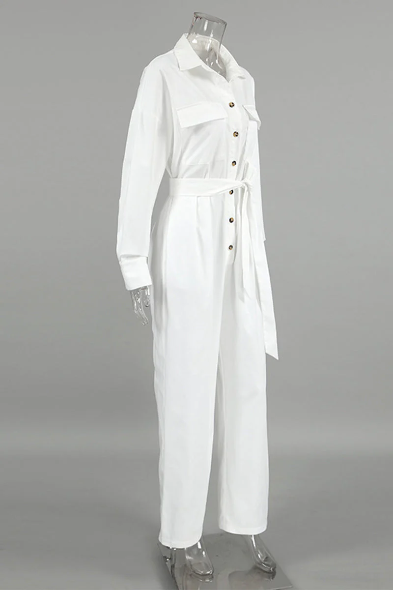 Inga | Casual, loose street overalls with lace-up buttons and turn-down collar - Image 8