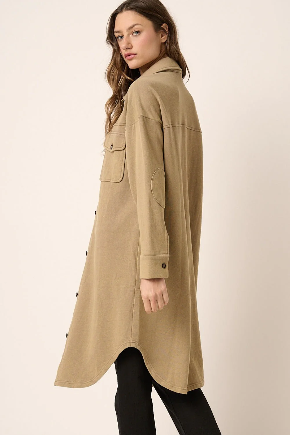 Inga | Mittoshop Acid Wash French Terry Longline Jacket - Image 3