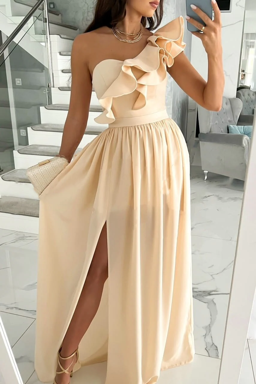 Ingrid® | Elegant One-Shoulder Maxi Dress