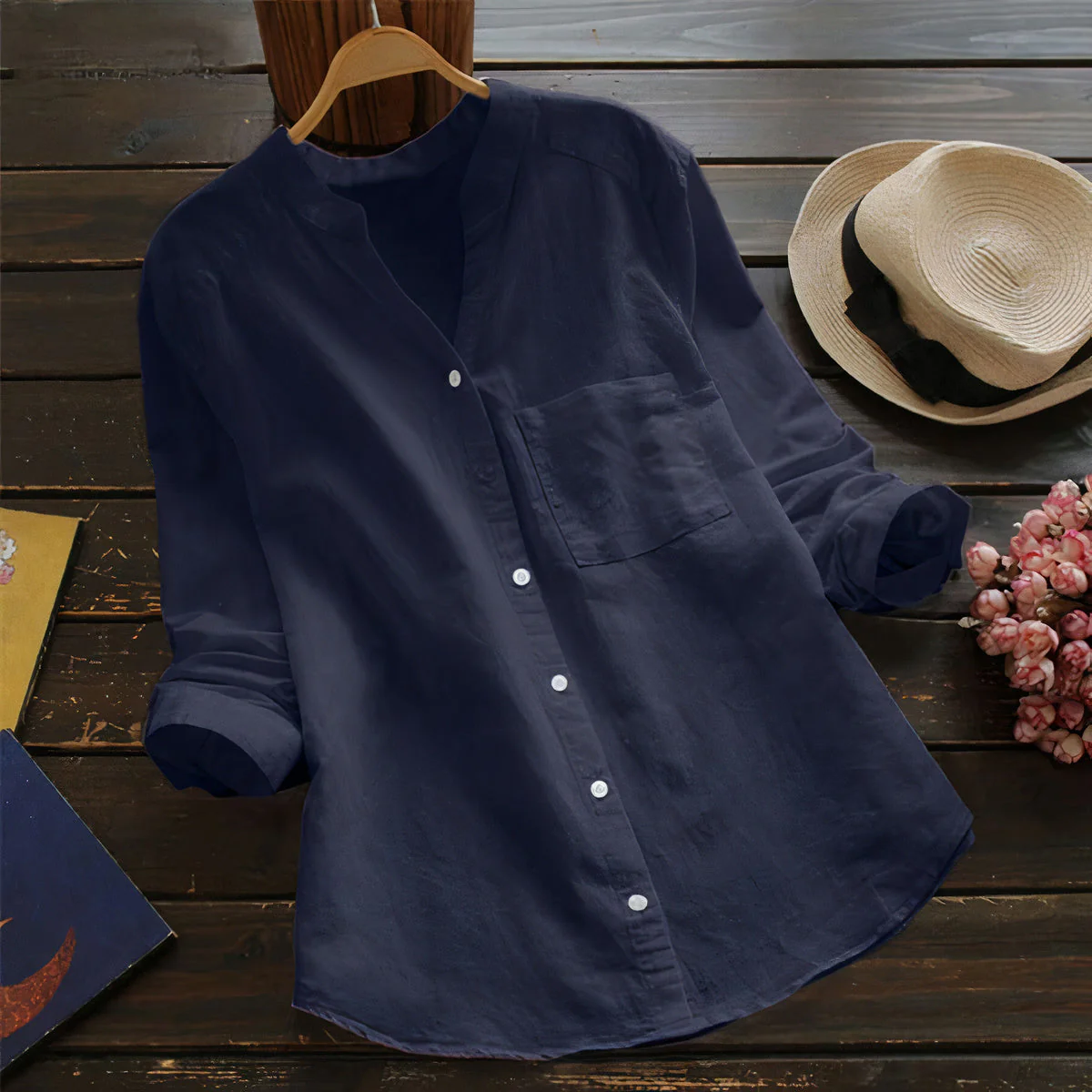 Irene® | Relaxed Cotton Linen Shirt - Image 8