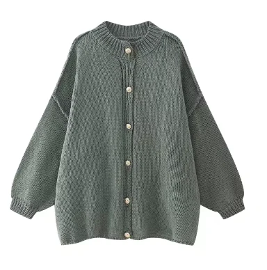 Irina | Casual cardigan with metal buttons for women - Image 2