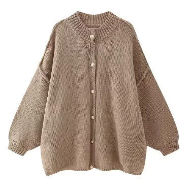 Irina | Casual cardigan with metal buttons for women - Image 3