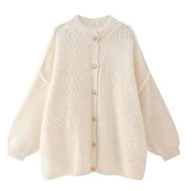 Irina | Casual cardigan with metal buttons for women - Image 4