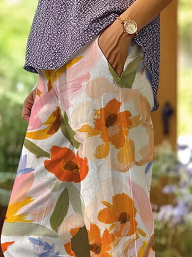 Iris® | Floral patterned pants for women - Image 2