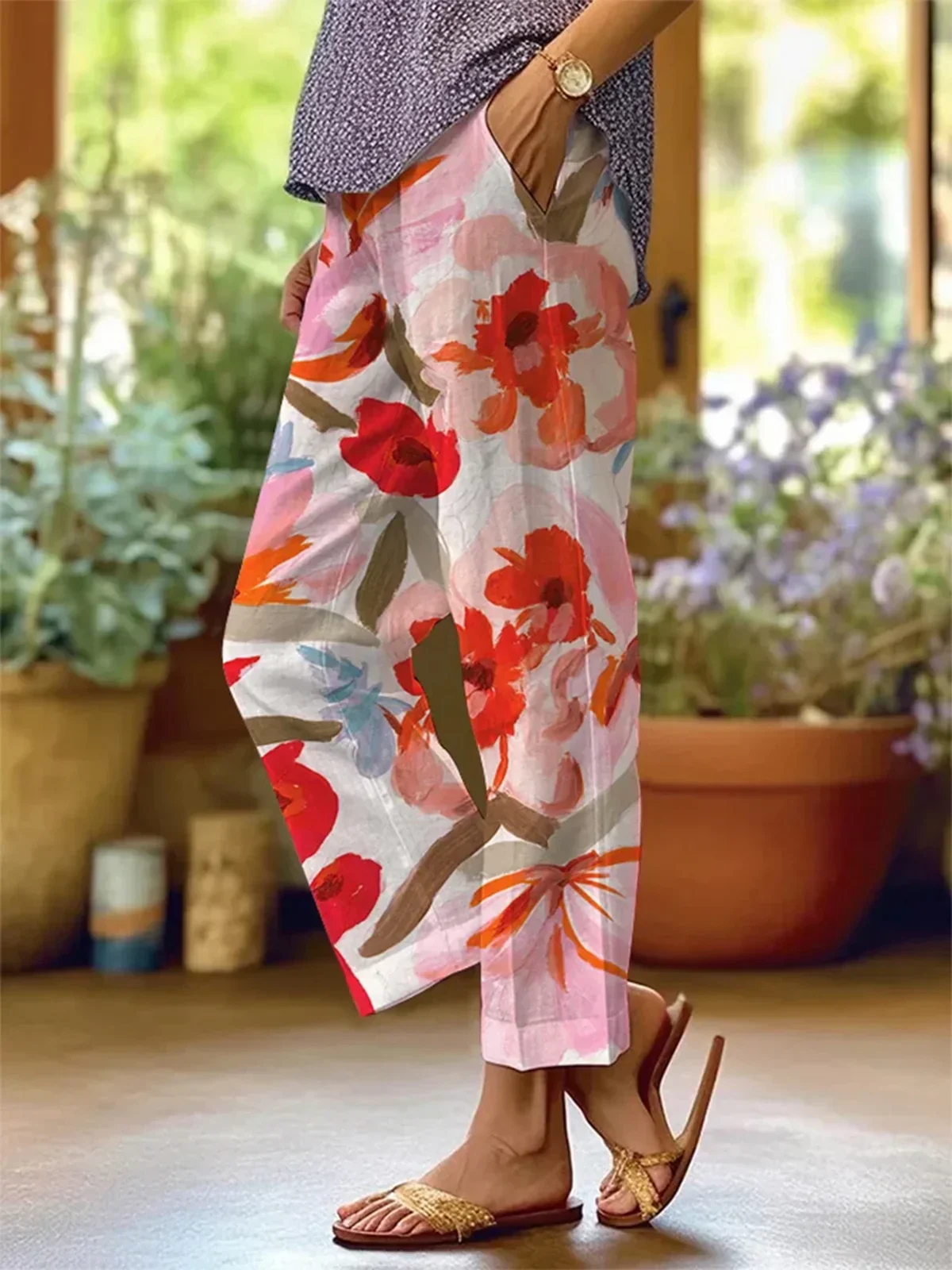 Iris® | Floral patterned pants for women - Image 4