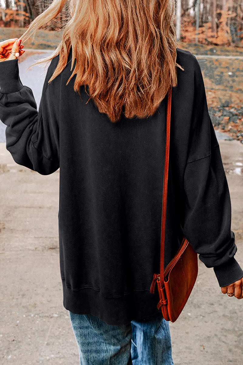 Irma | Daily simple solid tops with slit and O-neck - Image 3