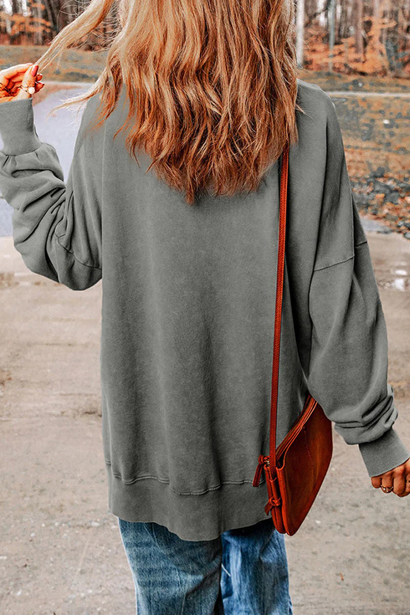 Irma | Daily simple solid tops with slit and O-neck - Image 6